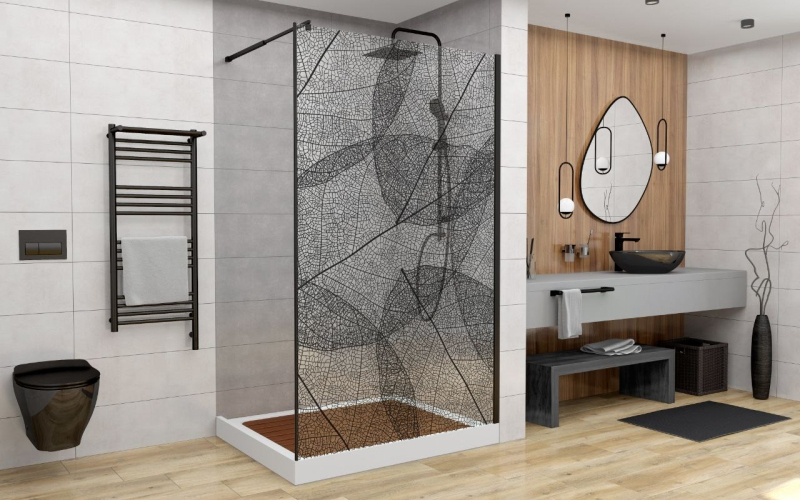 Душевая перегородка AvaCan MB100, MB100,  прозрачная с рисунком