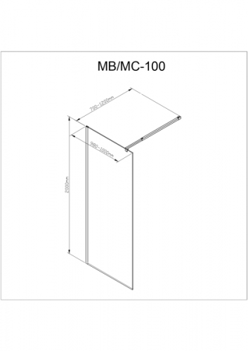 Душевая перегородка AvaCan MC100 MT, матовая