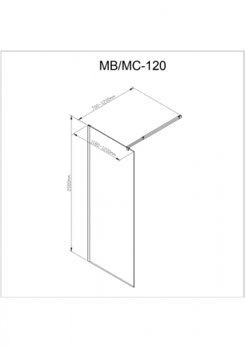 Душевая перегородка AvaCan MC120 MT, MC120MT