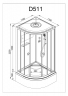 Душевая кабина AvaCan D511S с электрикой 110x110 см, D511SEL