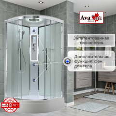 Душевая кабина AvaCan EM3011LEDT 110x110 см прозрачная