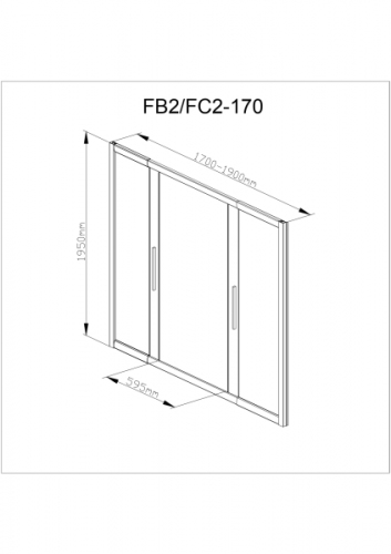 Душевая дверь в нишу AvaCan FB2 170-190, FB2-170